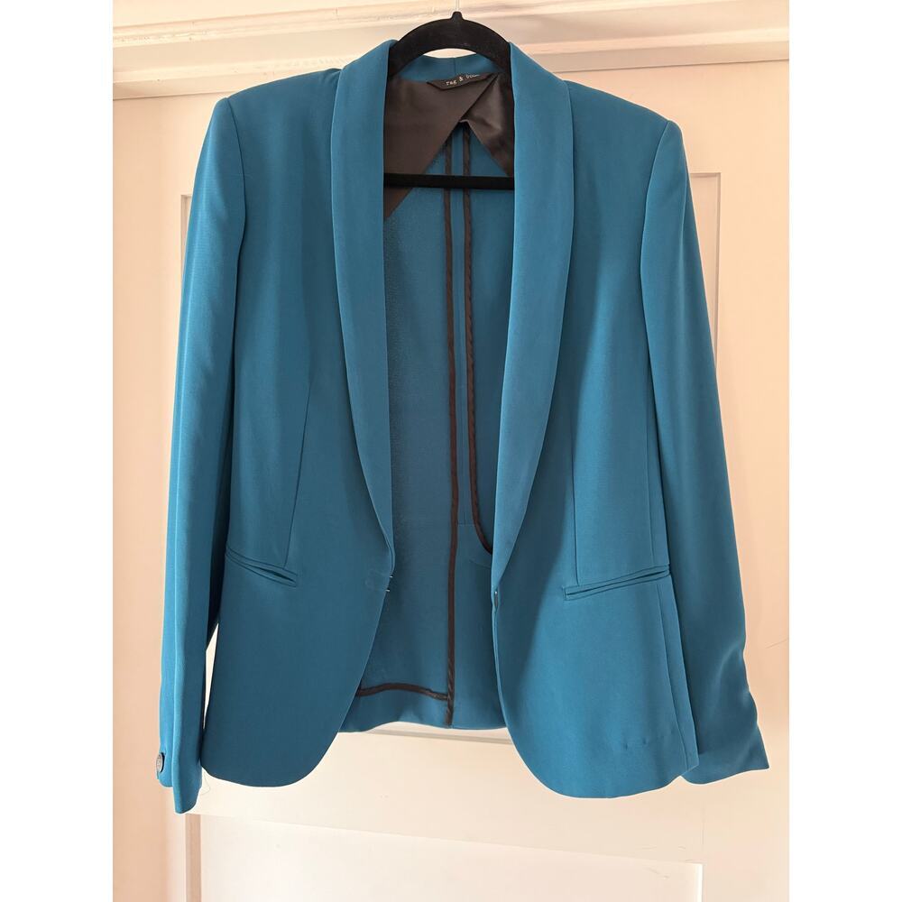 Rag & Bone Teal Shawl Collar Blazer  Neiman Marcus Exclusive Tailored Jacket